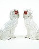figurki i rzeźby Ceramiczne pieski kominkowe - Spaniele, styl Staffordshire, Anglia 4