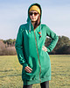 bluza z kapturem damska Bluza damska z kapturem oversize LONG zielona 3