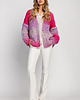 kardigany damskie Multikolorowy zapinany kardigan z aranowym splotem F1972 sweetpink 2