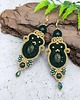 kolczyki soutache Chiara złoto zielone długie kolczyki sutasz z agatem mszystym 2