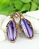 kolczyki wire wrapping Kolczyki z fioletowymi agatami 7
