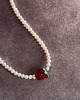 chokery Naszyjnik Choker z pereł hodowlanych z malinką/truskawką 2