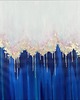 obrazy Granatowy obraz abstrakcyjny ze złotem "Enchanted IV" 60x90 cm 1