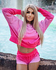 szorty damskie Shorty Spodenki Damskie DR.CROW Ombre Pink 1