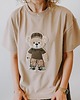 t-shirt damskie T-shirt oversize Tony Teddy dla mamy beige 1