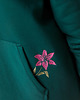 bluza z kapturem damska Długa bluza z kapturem lilia zielona 4