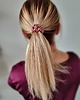 gumki do włosów Gumka jedwabna, scrunchie, gumka do włosów, gumka satynowa różowy beż MINI 1