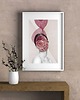 grafiki i ilustracje Plakat  Portret kobiety 30x40  peonie 1
