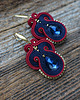 kolczyki soutache Granat, bordo i złoto- kolczyki sutasz 1