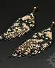 kolczyki szklane Snake Skin, czarnobeżowe "indiańskie" kolczyki, beading 4
