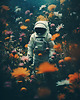 plakaty Kosmiczny spokój - Plakat - Druk - Astronauta, Abstrakcja, Surrealizm, Loft #6 1