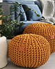 pufy do siedzenia Puf miodowy bawełniany okrągły handmade 2