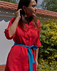 sukienki midi damskie Sukienka Alla Red Cupro 3