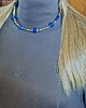 korale Vintage style uroczy naszyjnik z matowego błękitnego szkła Prezent handmade 5