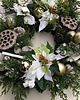 wianki bożonarodzeniowe Wianek bożonarodzeniowy biała poinsettia 3