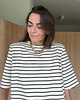 t-shirt damskie Tshirt Art paski poduchy cream & black stripes 3