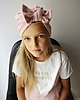 czapki dziecięce Turban z kokardką  pudrowy róż 1