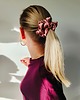 gumki do włosów Gumka jedwabna, scrunchie, frotka pink beige MAXI 4