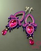 kolczyki soutache Fiolet i intensywny róż -  kolczyki sutasz 5