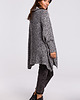 swetry damskie  Sweter ponczo z golfem - antracytowy(BK-049) 2