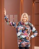 bluza z kapturem damska Bluza damska w kwiaty z dużym kapturem 1