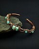bransoletki wire wrapping Ozdobna bransoleta mankietowa z amazonitem 3