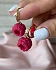 kolczyki z masy plastycznej Kolczyki z maliną. Polimerowa glina. Handmade Polska 6