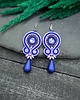 kolczyki soutache Kolczyki sutasz chabrowo lawendowe kolorowe Cleo z dużą łezką 2