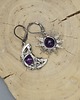 kolczyki wire wrapping Asymetryczne kolczyki księżyc i słońce ametyst wire wrapping 3
