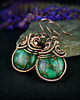 kolczyki wire wrapping Kolczyki wire wrapping z zielonymi agatami 6