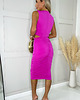 sukienki midi damskie Różowa sukienka midi bodycon z wycięciem DA1768 HOT PINK 4