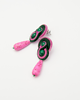 kolczyki soutache Różowo zielone kolczyki sutasz na lato 1
