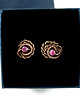 kolczyki wire wrapping Kolczyki sztyfty z rubinami 2