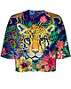 t-shirt damskie DR.CROW T-shirt Krótki CROP Hidden Leopard 1