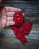 kolczyki soutache Bordowe kolczyki soutache z frędzlami- długie 3