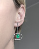 kolczyki srebrne Nowoczesne asymetryczne kolczyki- srebro 925, zielone agaty 8