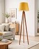 lampy podłogowe Drewniana lampa stojąca na trójnogu do salonu CURACAO 1