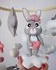 karuzele i girlandy do łóżeczka Handmade karuzela dla dziewczynki, zwierzątka, gwiazdki i chmurki 6