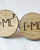 spinki do mankietów Drewniane spinki do mankietów E=MC2 1