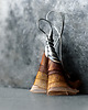 kolczyki wire wrapping Srebrne kolczyki caffe latte 1