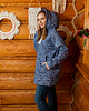 bluza z kapturem damska BLUZA RAGLAN KSENIA niebieski melanż 1