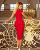 sukienki midi damskie 192-5 Elegancka sukienka MIDI z baskinką - CZERWONA 1