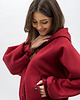 bluza z kapturem damska Bluza z kapturem na zamek ,,IKBAL"bordo 3