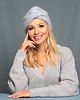 czapki damskie Wełniana czapka turban gołębi błękit. 1