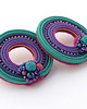 kolczyki soutache Ciemnozielone koła  4 2