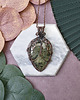 wisiory Miedziany wisiorek wire wrapping z prehnitem #448 1