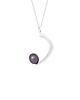 wisiory PEARL / glossy silver necklace with dark pearl 1