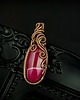 wisiory Wisiorek z różowym agatem  wire wrapping 2