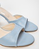 sandały i klapki damskie SANDAŁKI NA SŁUPKU - SKÓRA NATURALNA - MODEL 348 - KOLOR BABY BLUE 4