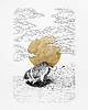 grafiki i ilustracje Rysunek Owczarek Grafika 32x24cm + biała rama 3